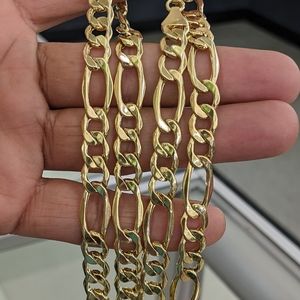10kt Real Gold Figaro Chain 9.5mm 28 inches